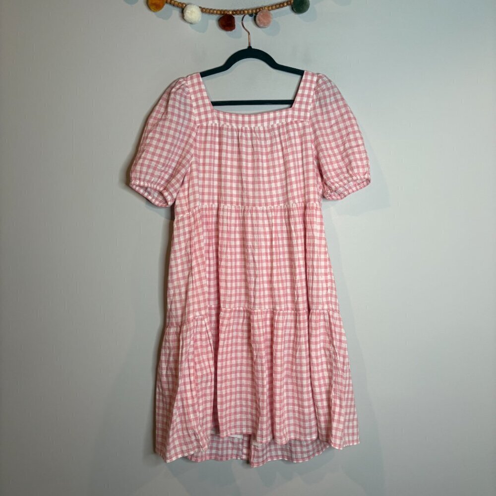 Beach Lunch Lounge Marcela gingham dress in Dusty Pink - Picture 6 of 6